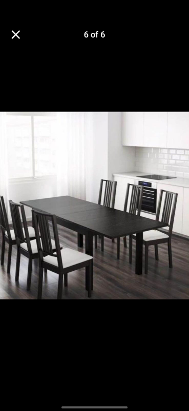 IKEA Extendable Dining Table - Black - photo 5