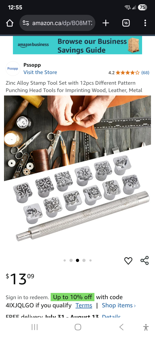Zinc Alloy Stamp Tool Set - 12pcs for leather  metal - photo 2