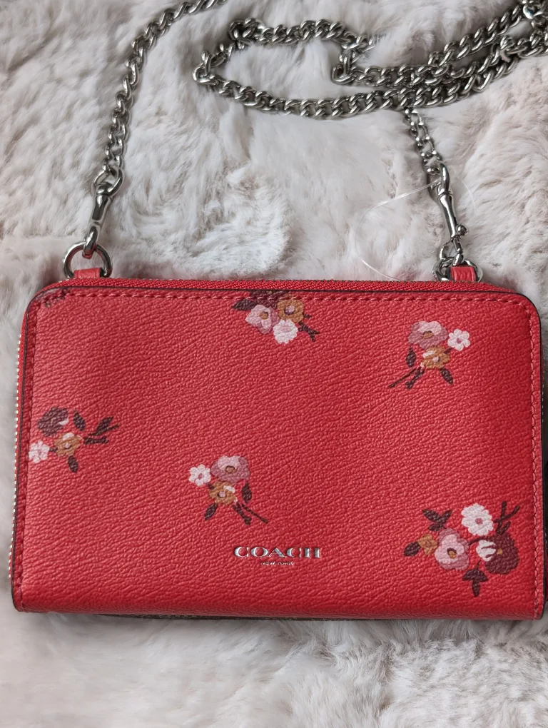 Coach Floral Print Chain Wallet thumbnail