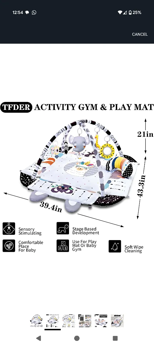 TFDER Activity Gym & Play Mat - Baby image indicator(2)