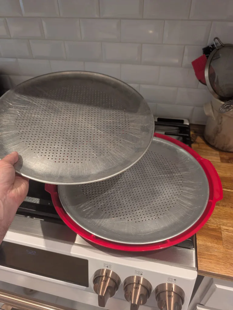 Perforated pizza pans and serving platter image indicator(2)