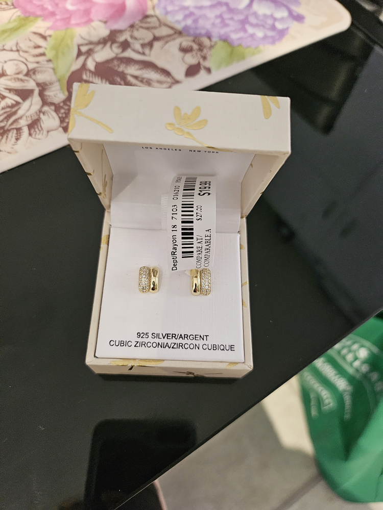 Boucles d'oreilles 925 Argent Zircon Cubique