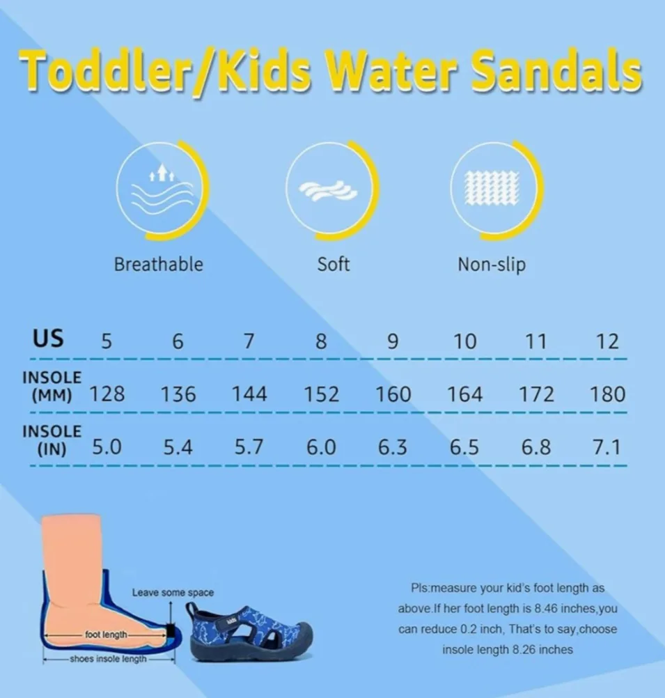 Kids Water Shoes - Blue Shark Pattern, Size 12 image indicator(7)