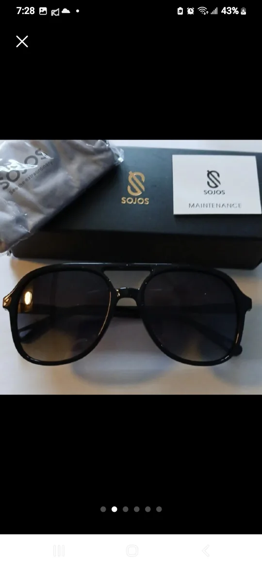 NEW! SOJOS BLACK AVIATOR STYLE SUNNIES thumbnail