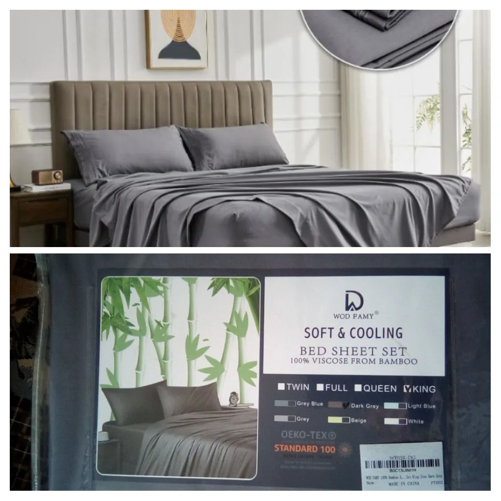 BRAND-NEW Wod Famy bamboo king-size bed sheet set thumbnail
