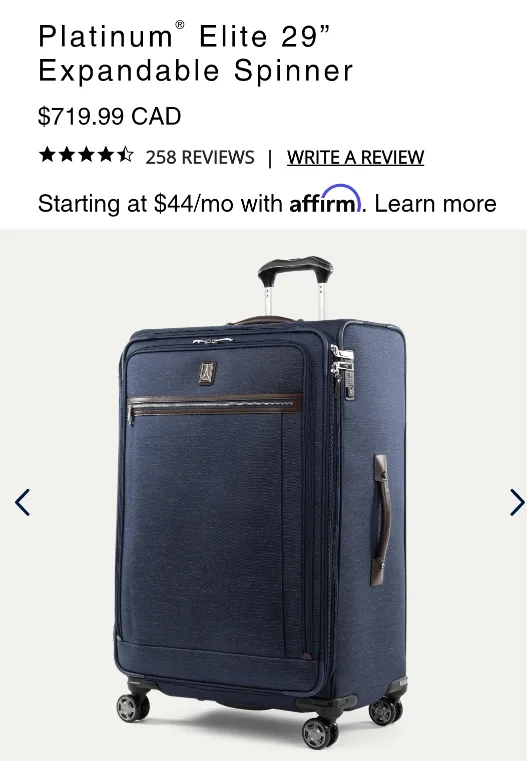 Travelpro Platinum Elite 29" Expandable Spinner Suitcase thumbnail