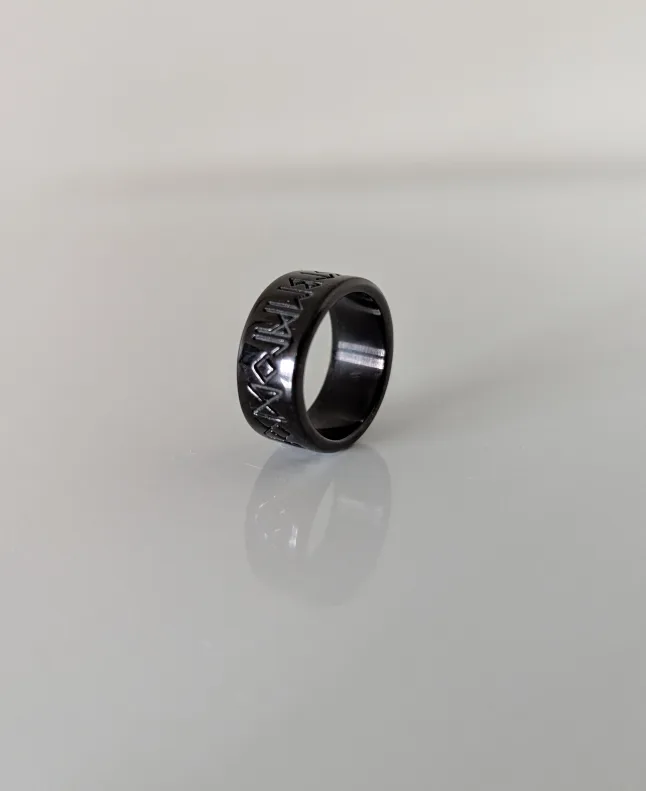 Viking Symbol Ring Stainless Steel/ Black / size 7 thumbnail