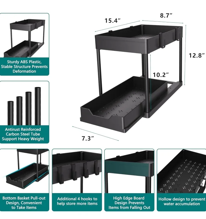 Under Sink Organizer - Black image indicator(2)