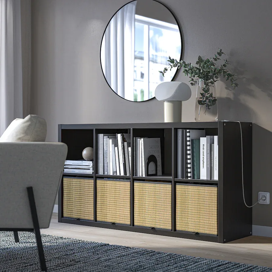 IKEA Kallax Shelf Unit - Black-Brown thumbnail