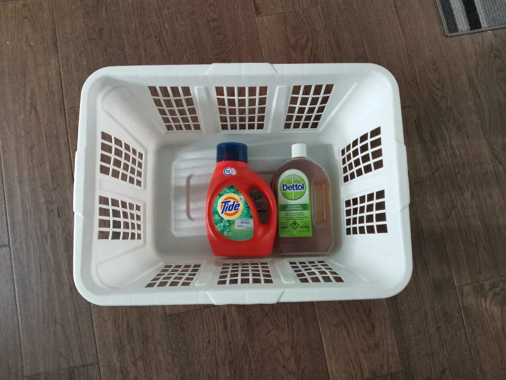 Plastic Laundry Basket + Detergent & Antiseptic thumbnail