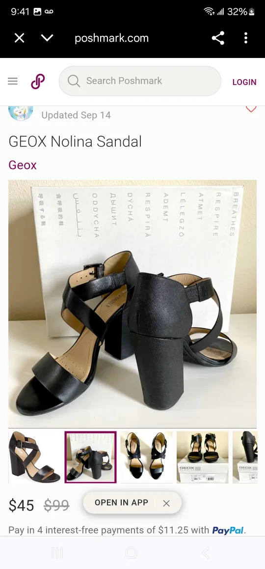 Geox Nolina Black Sandals thumbnail