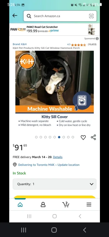 K&H Kitty Sill Cat Window Hammock Perch image indicator(3)