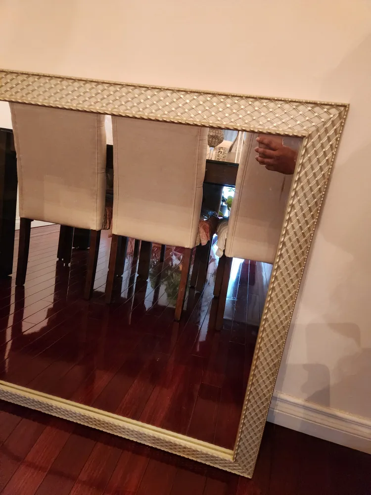 Patterned Framed Mirror 31" x 38" 🇨🇦 image indicator(6)