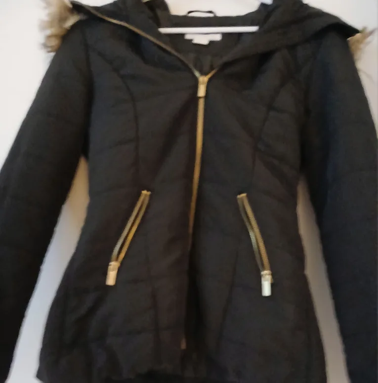 H&M Black Winter jacket coat- Size US 4 thumbnail