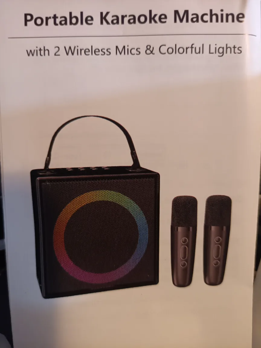 Portable Karaoke Machine with 2 Wireless Mics thumbnail