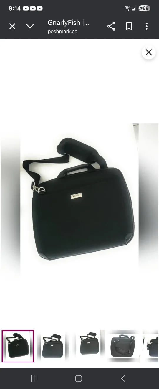 GnarlyFish Laptop Bag Hard Carrying Case, Black 17 inch thumbnail