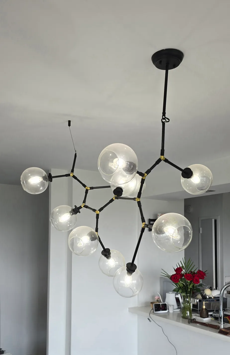 Modern Black Sputnik Chandelier image indicator(4)