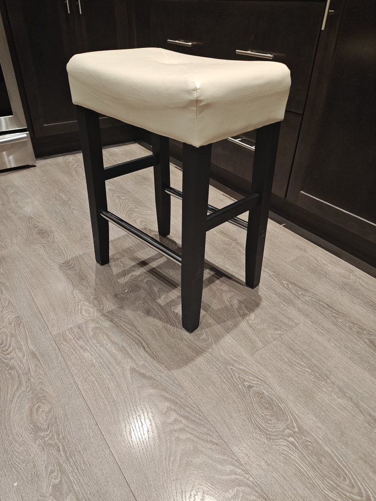 2 White Padded Bar Stools - photo 2