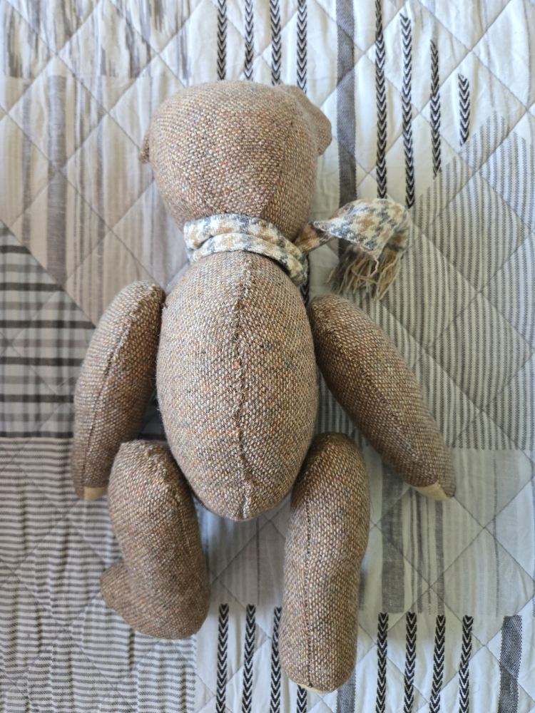 Brown Tweed Teddy Bear with Scarf - photo 4