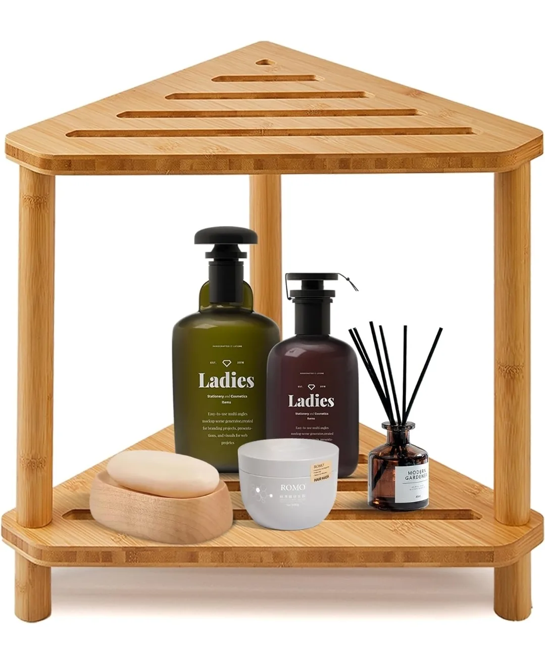 Bamboo Corner Shelf - 2 Tier 🇨🇦 thumbnail