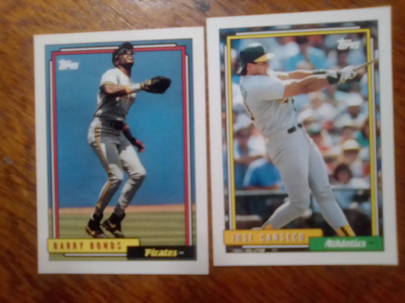 Barry Bonds & Jose Canseco Topps Baseball Cards thumbnail
