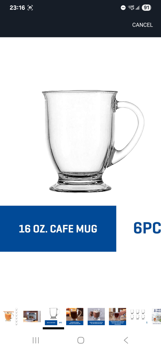Anchor Hocking 16 oz Cafe Mug - 6 Piece Set - photo 3