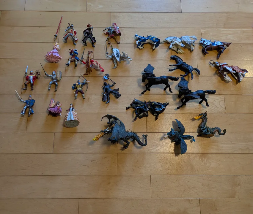 Fantasy Knights & Dragon Figures Lot thumbnail