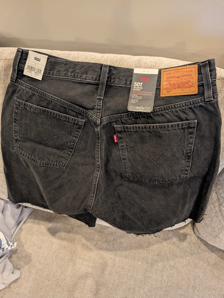Levi's 501 Black Denim Shorts - New! image indicator(2)