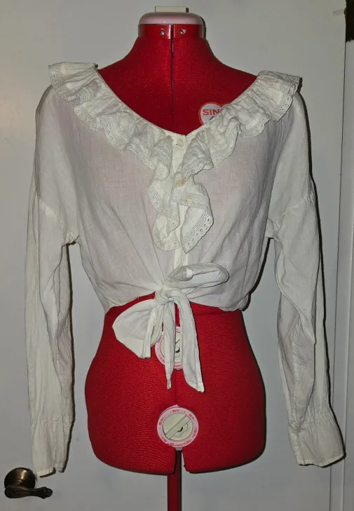 White Ruffle Tie Front Blouse thumbnail