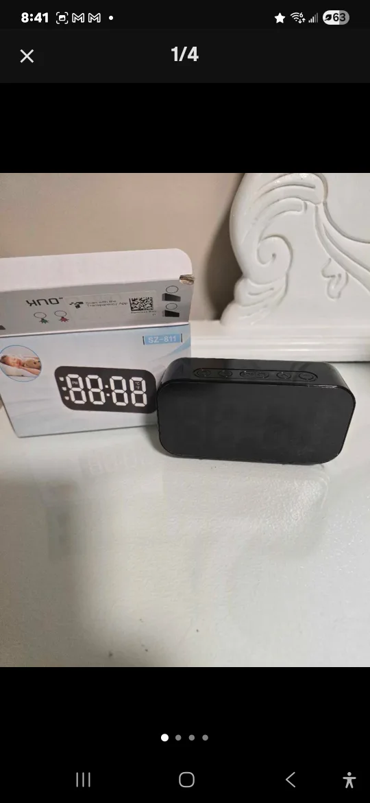 UNO Digital Alarm Clock - Black thumbnail