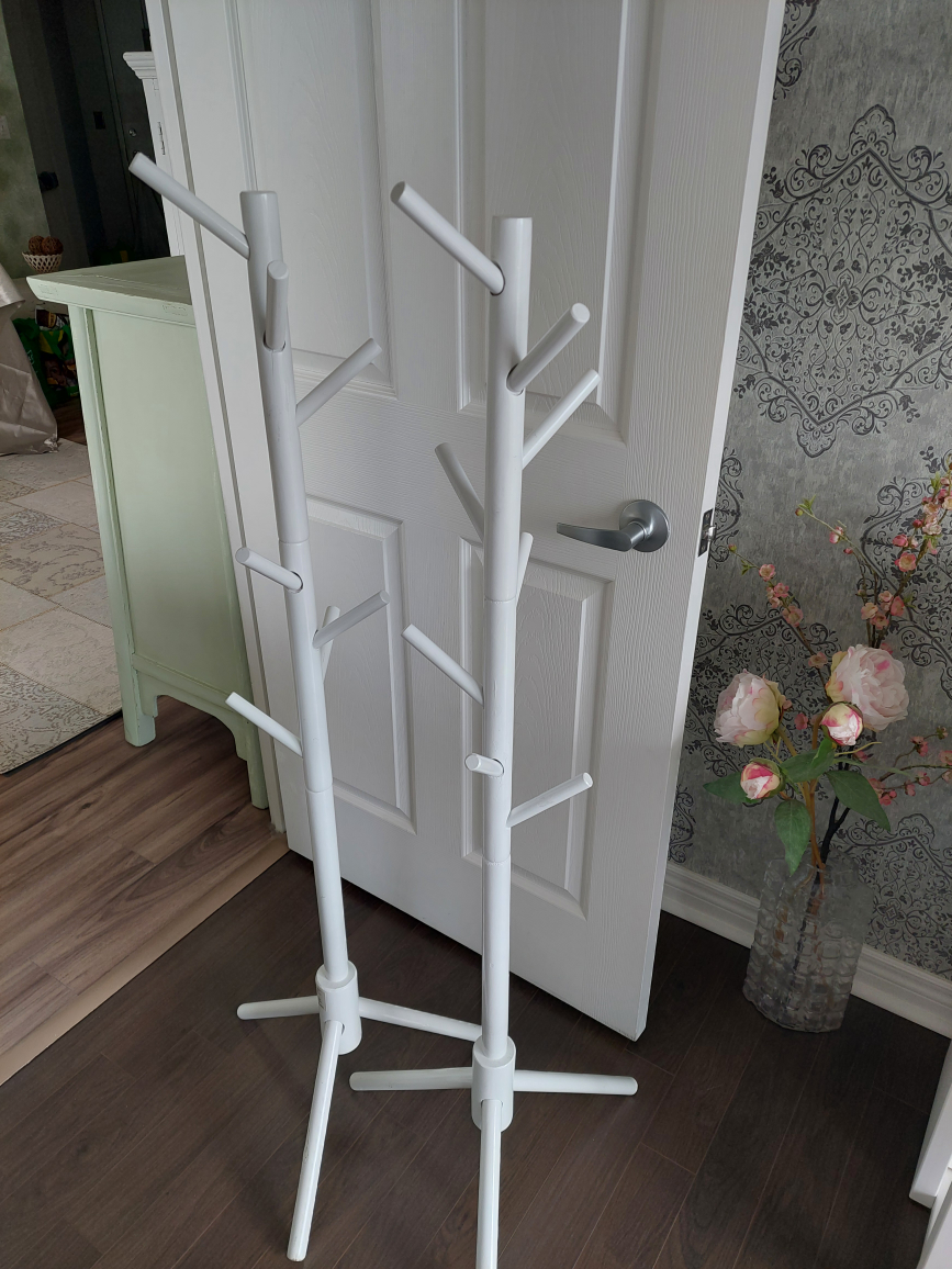 2 White Wooden Coat Rack Stands both for $30 50.5"H - photo 4