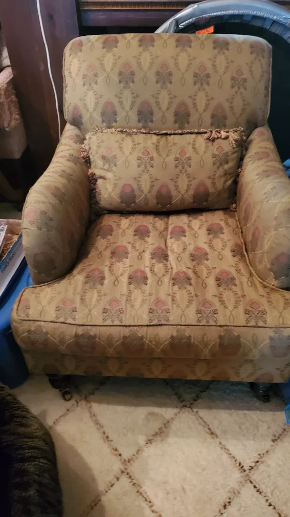 Upholstered Accent Armchair with Pillow thumbnail