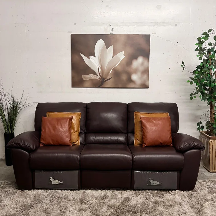 Natuzzi top grain Leather recliner. sofa couch. delivery thumbnail