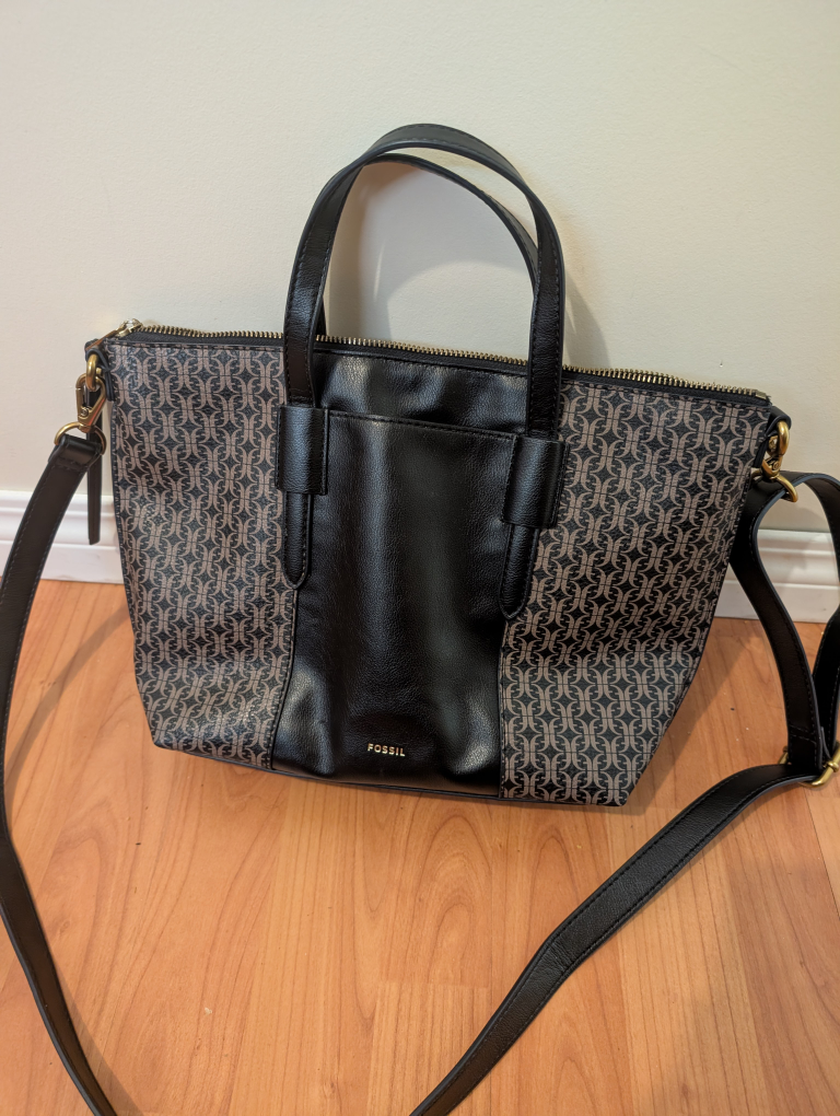 Fossil  fashionable Black & Brown Patterned Tote Bag - photo 4