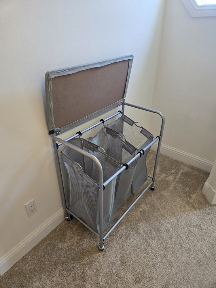 Triple Laundry Sorter with Folding Table - photo 3