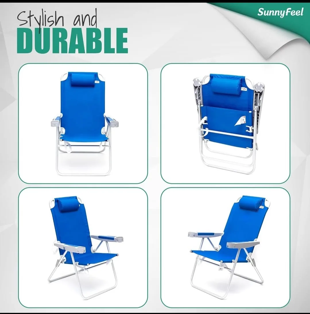 SunnyFeel High Back Oversized Folding Beach Chair image indicator(4)
