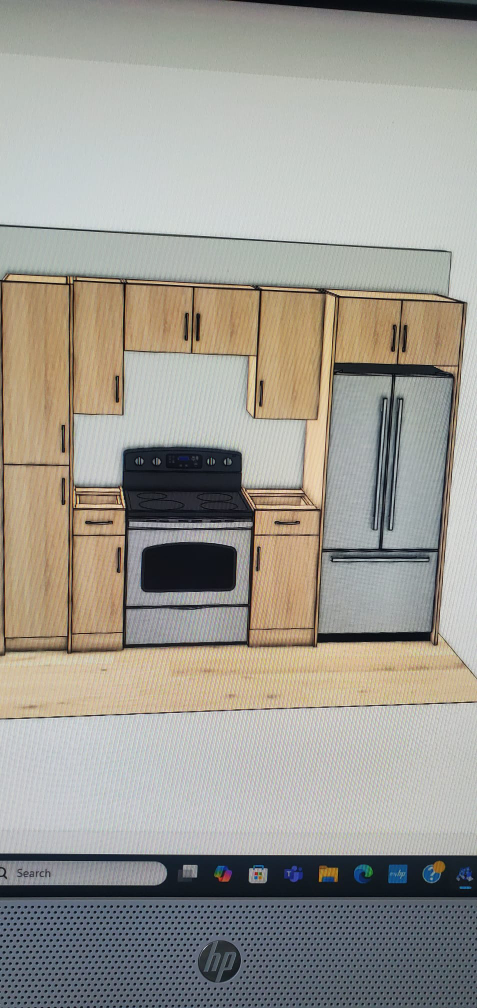3d kitchen cabinets layout