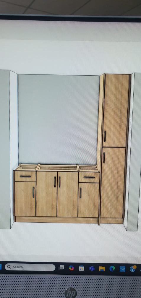 3d kitchen cabinets layout - photo 2