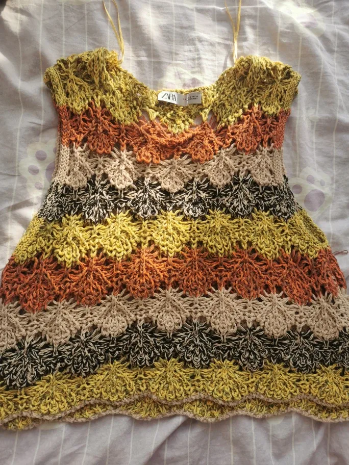 Zara Knit Crochet Top - Size S thumbnail