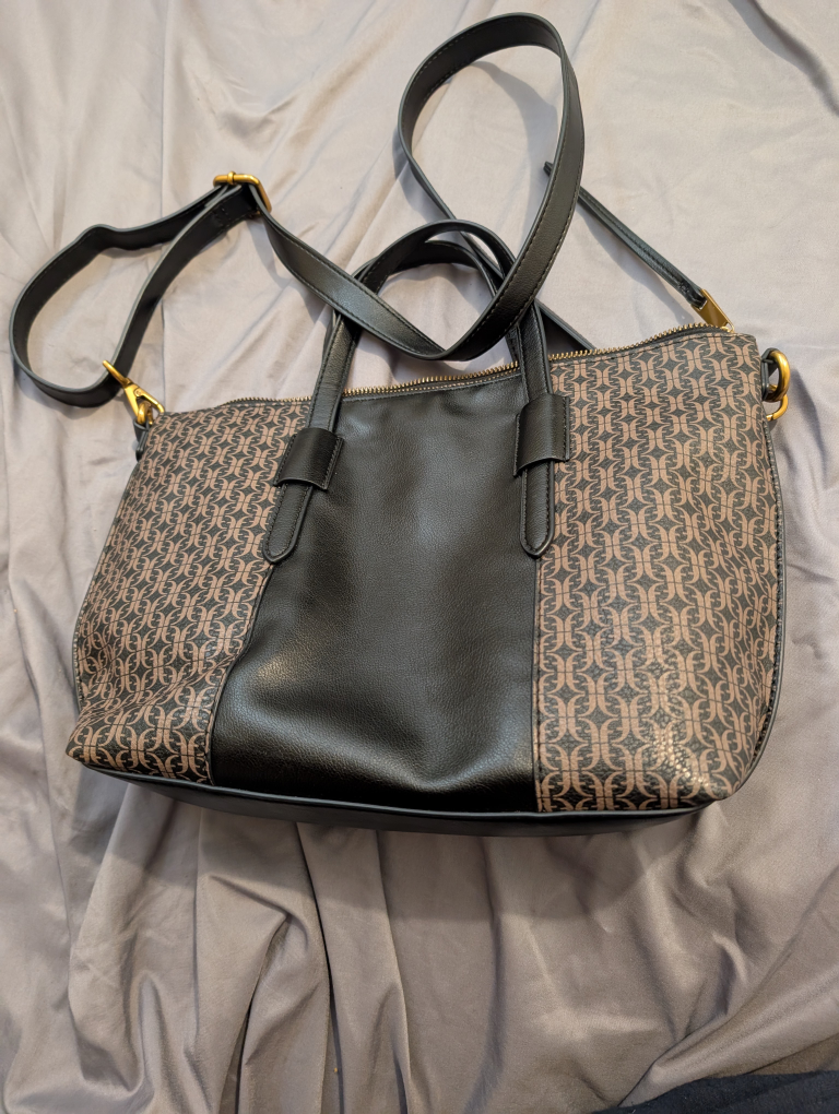 Fossil  fashionable Black & Brown Patterned Tote Bag - photo 5