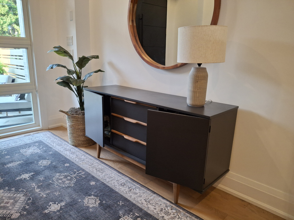 Dark Grey Mid Century  Credenza Sideboard/ Console - photo 3