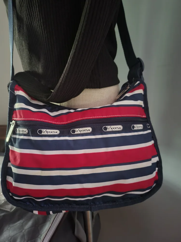 LeSportsac Crossbody Bag - Red, White, Blue Stripes image indicator(2)