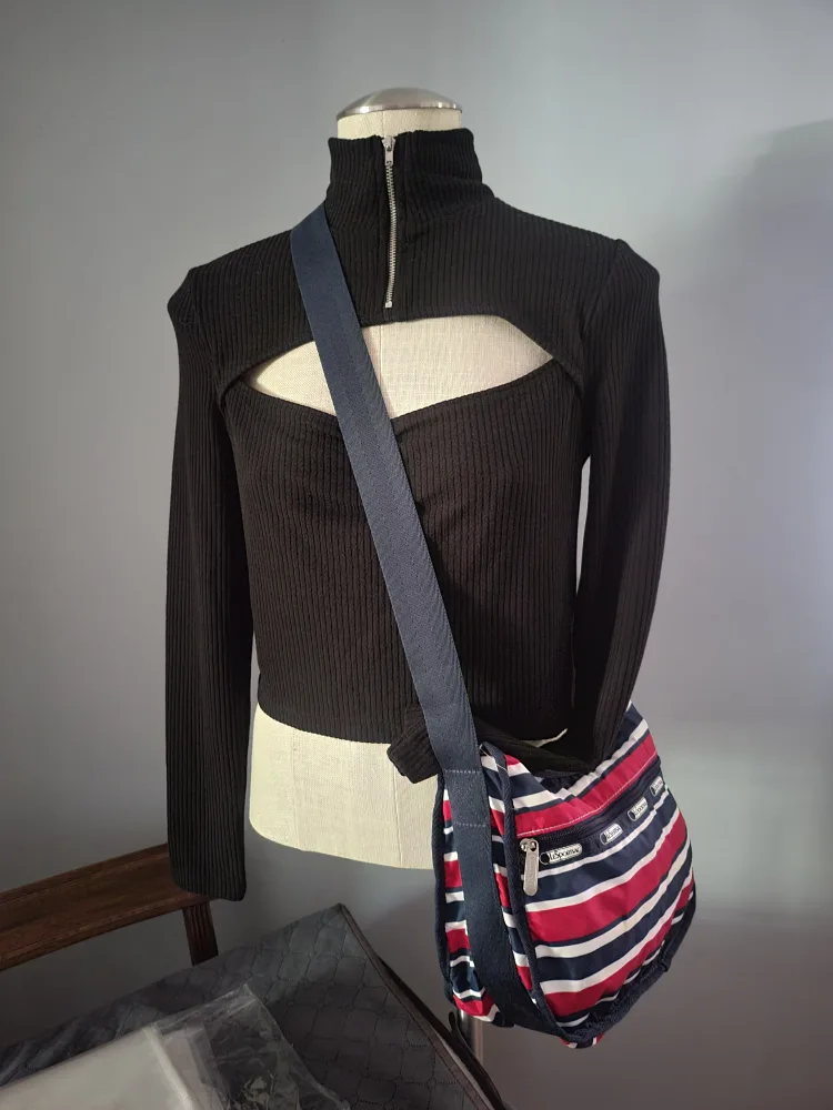 LeSportsac Crossbody Bag - Red, White, Blue Stripes image indicator(3)