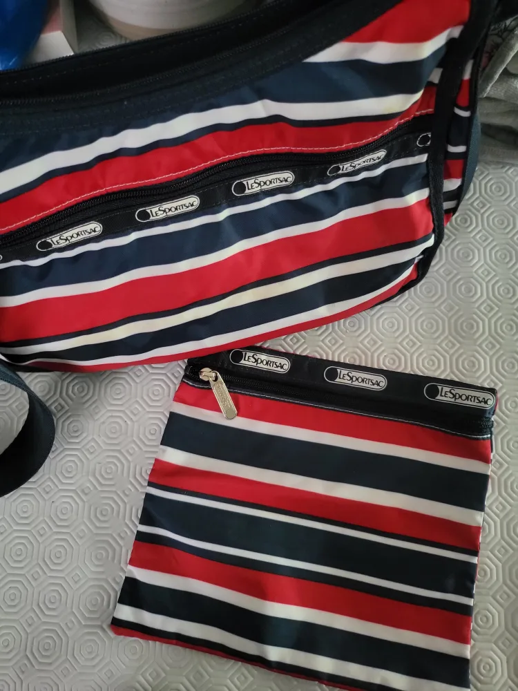 LeSportsac Crossbody Bag - Red, White, Blue Stripes image indicator(4)