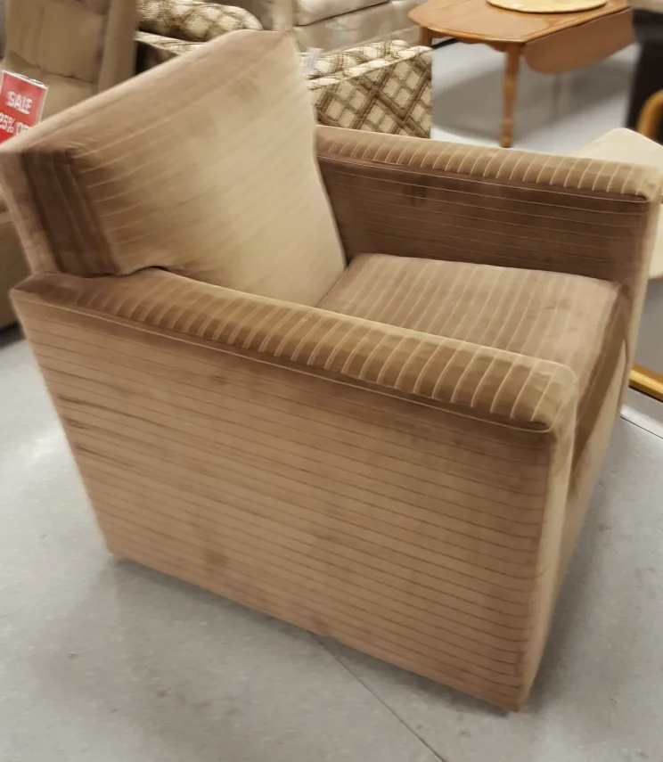 Beautiful Gold Velvet Swivel Chair