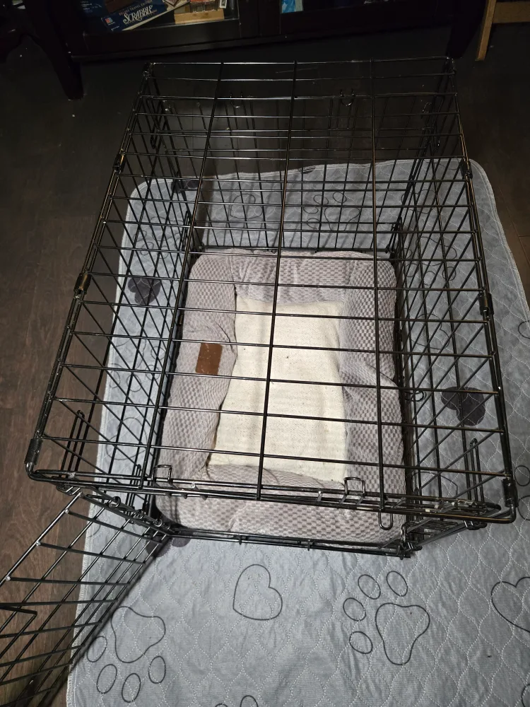 Foldable Dog Crate with Bed image indicator(2)