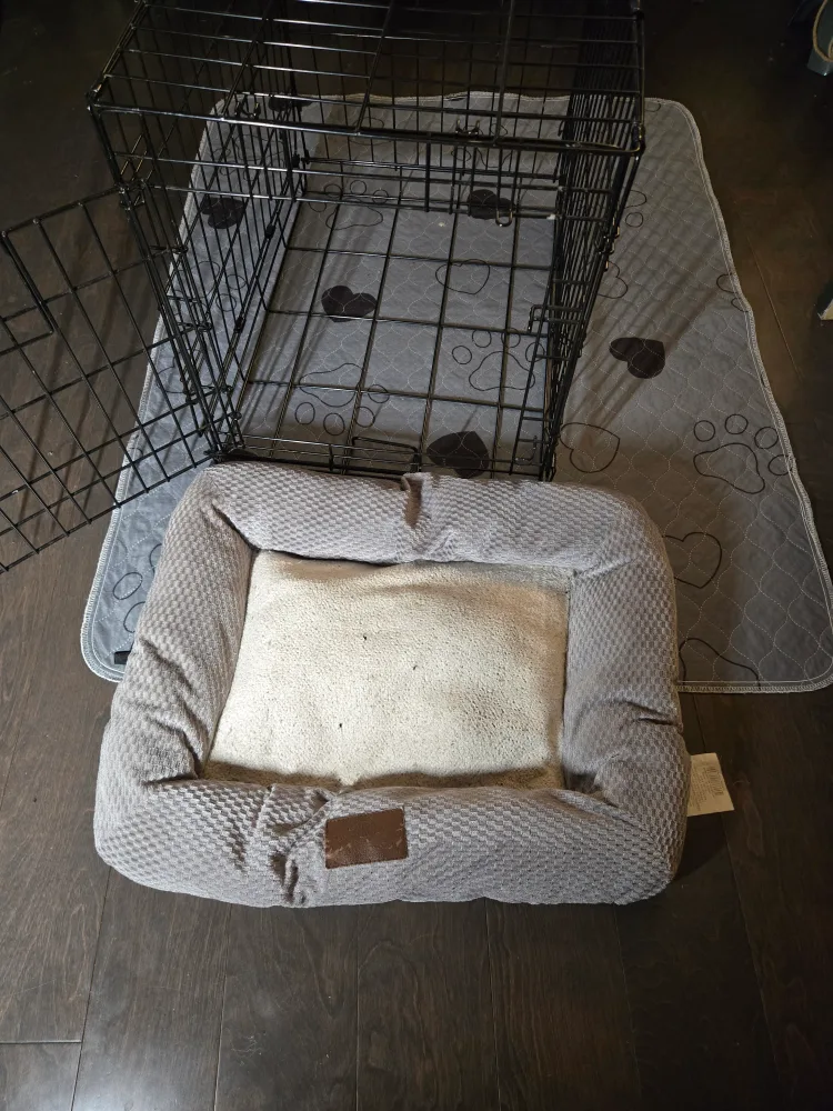 Foldable Dog Crate with Bed image indicator(3)