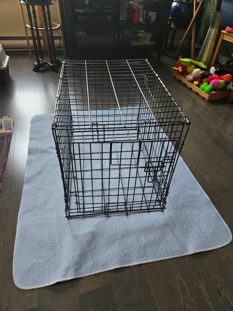 Foldable Dog Crate with Bed image indicator(6)