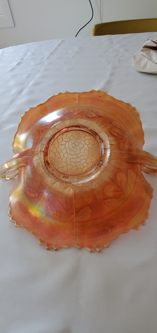 Vintage Orange Carnival Glass 8"  Bowl - photo 3