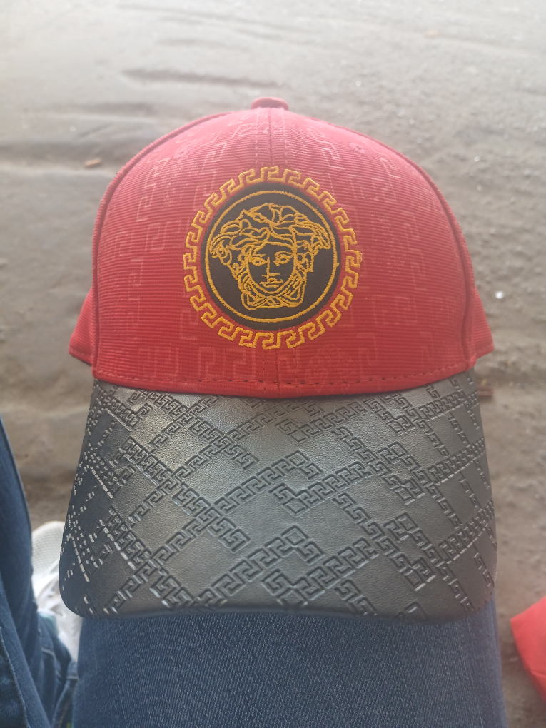 Versace Red & Black Baseball Cap - 100% Cotton
